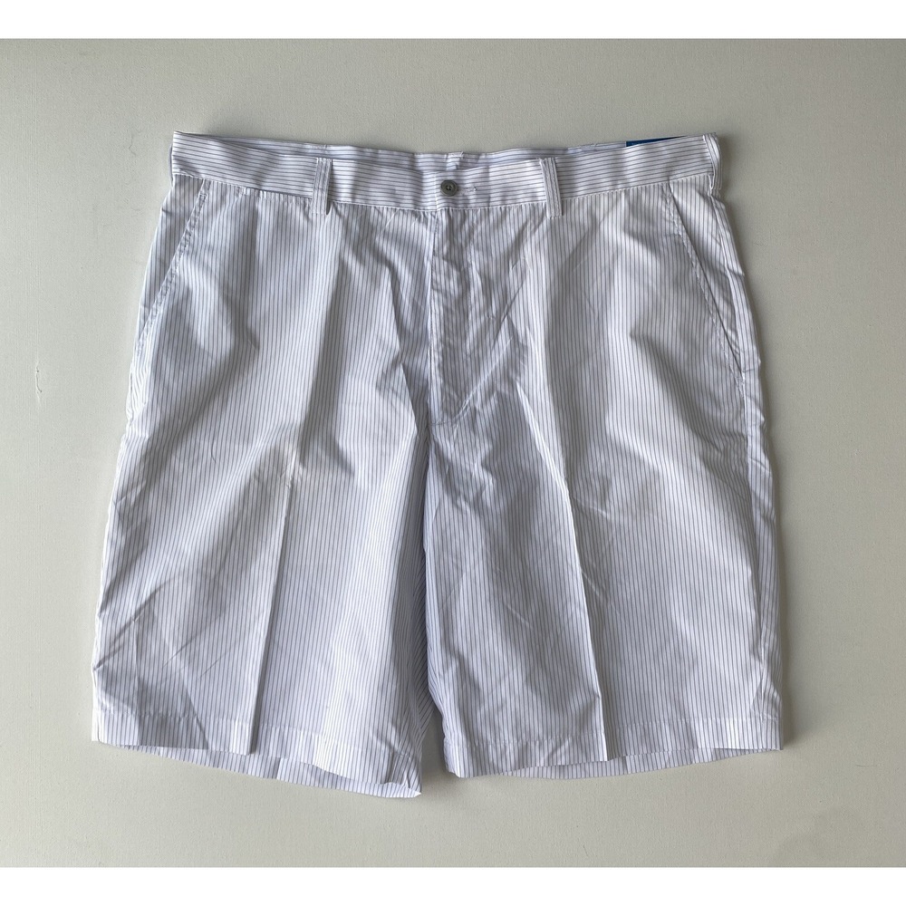 PGA Tour Golf Shorts Men's 38x10 White NWT Striped Performance Activewear Golfer